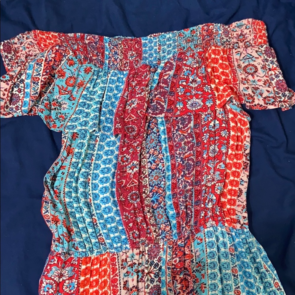 Off the shoulder maxi dress w pockets
